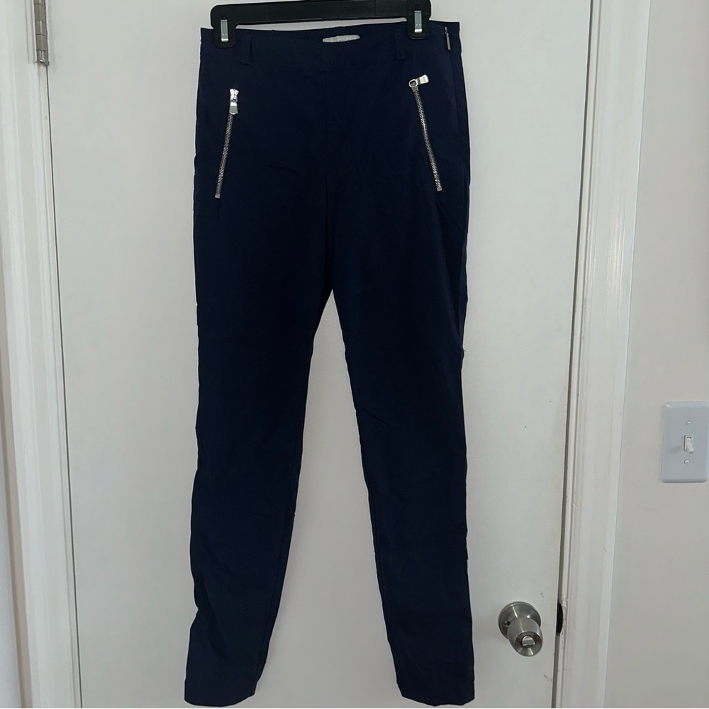 Anatomie navy blue pants with zipper pockets Small